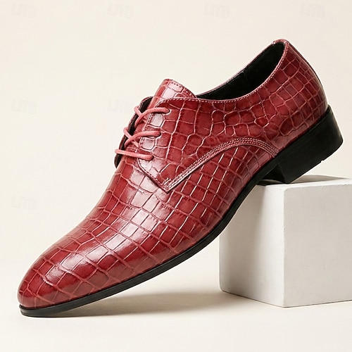 red designer dress shoes David Genuine Leather Red Bottom Dress Shoes