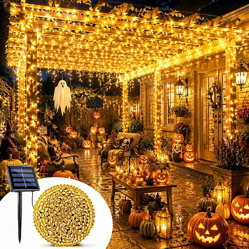 Solarbetriebene LED-Lichterketten für den Außenbereich, wasserdicht, festliche Beleuchtung, Lichterketten für Bäume, Hochzeiten, Partys, Straßen und Häuser, 10/20/30/50/100 m 2026