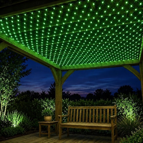 LED-Lichterkette aus Netzgewebe, 6 x 4 m, 880 LEDs, für den Außenbereich, geeignet für Terrasse, Garten, Hecke und Zaun. 2026