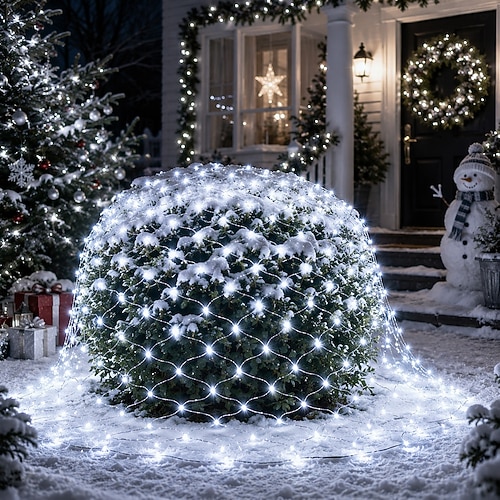 6x4m Netz-Lichterkette 880 LEDs Angelschnur Lichter Warmweiß Kaltweiß Mehrfarbig Wasserdicht Party Baum Hochzeit Patio Wohnkultur Innendekoration 2026