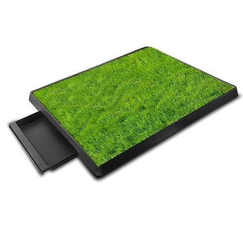 Tapis de gazon synthétique avec bac, litière pour chien, tapis de gazon synthétique pour chiens d'intérieur Tapis d'extérieur lavable pour chiots