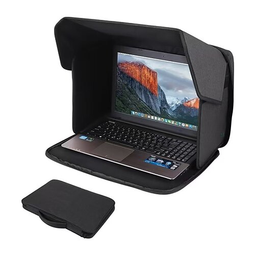 Laptop-Sonnenschutz und Sichtschutzhaube für die Arbeit im Freien, blendfreier Monitorschutz für Laptops bis 16 Zoll, faltbares, tragbares