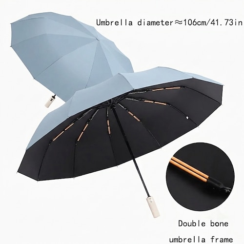 24-armiger, windfester Regenschirm, robuster und langlebiger Business-Faltschirm mit UV-Schutz, großer, sonniger Regenschirm für Damen und Herren