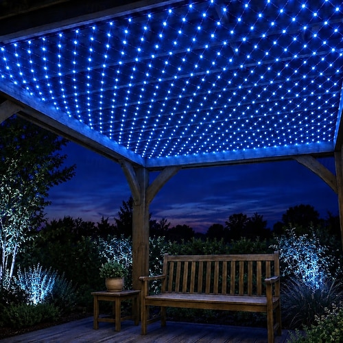 LED-Lichterkette aus Netzgewebe, 6 x 4 m, 880 LEDs, für den Außenbereich, geeignet für Terrasse, Garten, Hecke und Zaun. 2026
