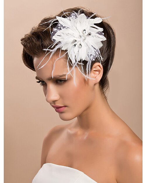precioso tul de novia de la boda flor blanca / ramillete / casco