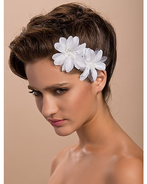 Satin Fascinators / Flowers / Headwear with Floral 1pc Wedding / Special Occasion / Casual Headpiece