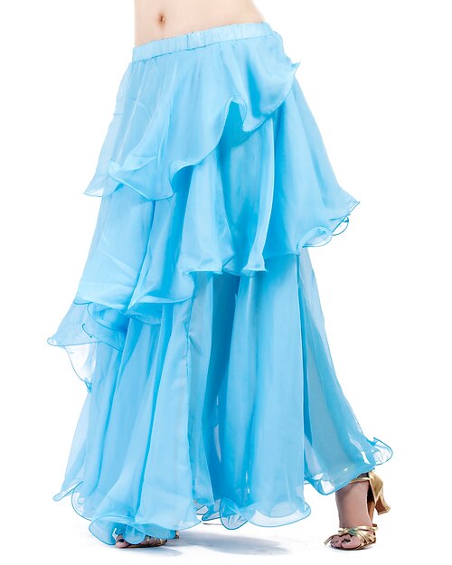 Bauchtanz Rock Rüschen Mehrlagiger Rock Damen Ausbildung Chiffon