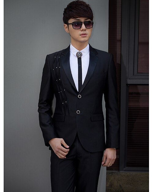 Tuxedos Slim Fit Slim Notch Single Breasted One-button Polyester
