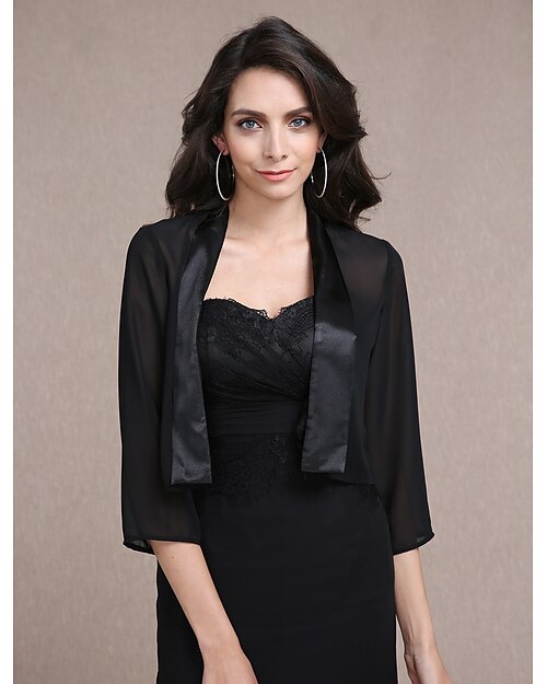 Long Sleeve Coats / Jackets Chiffon Party Evening / Casual Wedding  Wraps With