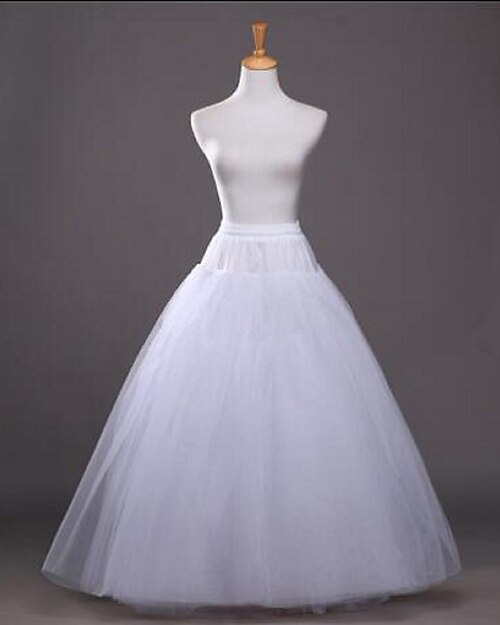 Mariage / Fête / Soirée Déshabillés Tulle / Coton / Polyester Ras du Sol / Mollet Brillant / Robe trapèze / Robe de soirée longue avec Nœud papillon blanc