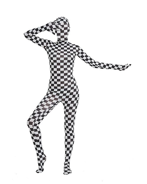 柄全身タイツ キャットスーツ 肌着 カーニバルコスチューム フルボディスーツ 男性用 女性用 性別 チェック スパンデックスライクラ コスチューム のために ハロウィーン カーニバル マスカレード 成人