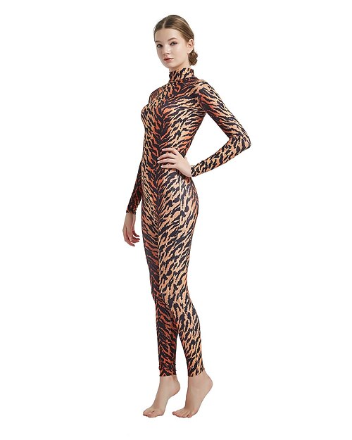 Patterned Zentai Suits Cosplay Costume Catsuit Artistic Style Cartoon Slim Animal Carnival Costume Full Body Suit Women's Sex Sexy Costume Leopard Animal Fur Pattern Spandex Lycra Elastic Costume for