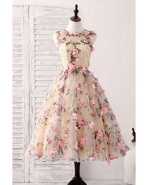 Rochie de cocktail A-Line rochie de revenire acasă rochie de petrecere invitat la nuntă de Ziua Îndrăgostiților scurtă  mini fără mâneci guler din bijuterii satin cu aplicații rochie care