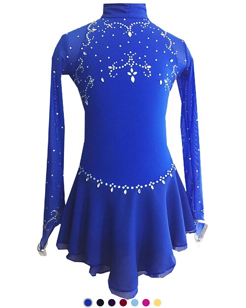 Robe de Patinage Artistique Femme Fille Patinage Robes Tenue Jaune Pourpre foncé Rouge foncé Vêtements de Plein Air Entraînement Compétition Tenue de Patinage Fait à la main Classique manche longue Robe de Patinage Artistique Femme Fille Patinage Robes Tenue Jaune Pourpre foncé Rouge foncé Vêtements de Plein Air Entraînement Compétition Tenue de Patinage Fait à la main Classique manche longue