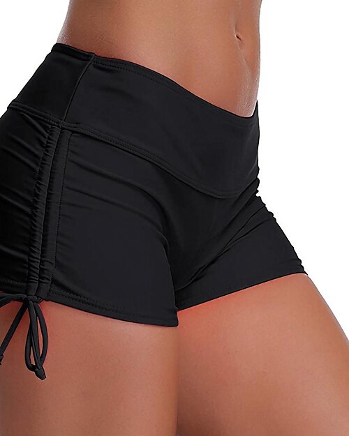 Femme Maillots de Bain Bas de bikini Shorts Maillot de bain Cordon Séchage rapide basique Couleur unie Plein Sans Manches Maillots de bain