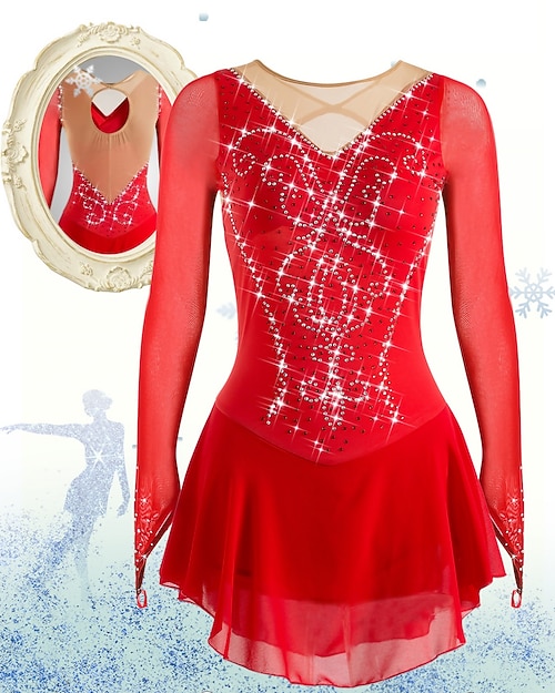 Taitoluistelupuku Naisten Tyttöjen Luistimet Hameet Valkoinen Musta Punainen Avoin selkä Silmukka Spandex Erittäin elastinen Kouluts Kilpailu Luisteluasu Käsintehty Klassinen Kristalli / Strassi Taitoluistelupuku Naisten Tyttöjen Luistimet Hameet Valkoinen Musta Punainen Avoin selkä Silmukka Spandex Erittäin elastinen Kouluts Kilpailu Luisteluasu Käsintehty Klassinen Kristalli / Strassi