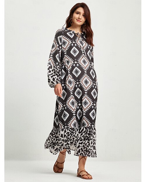 robe longue bohème à imprimé animal abstrait