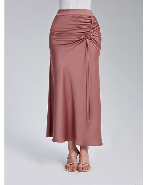 falda midi fruncida