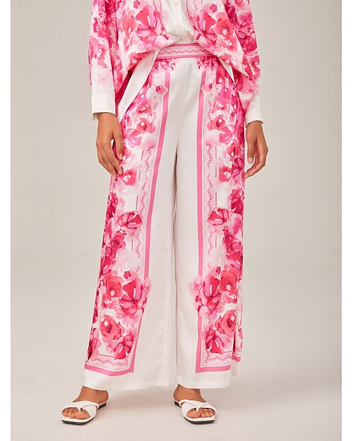 Femmes Satin Élégant Bohème Vacances Rouge Été Printemps S M L