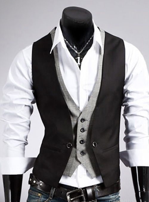 Gilet homme Gilet noir Homme Costume formel pour hommes Gilet pour