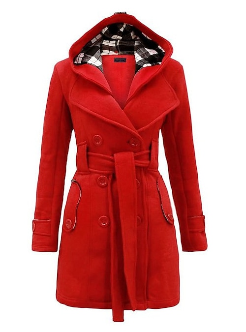 Women's Trench Coat Daily Wear Winter Long Coat Regular Fit 