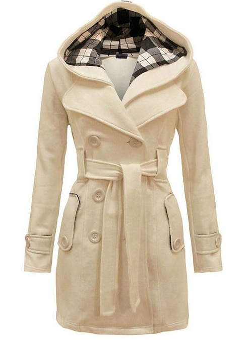 Women's Trench Coat Daily Wear Winter Long Coat Regular Fit Chic 