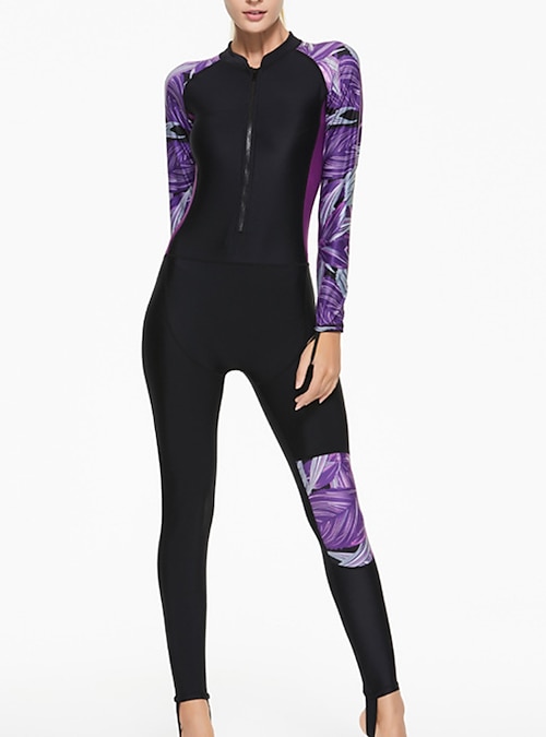 SBART Women's Rash Guard Dive Skin Suit Bathing Suit Swimsuit UV Sun  Protection UPF50+ Breathable Long Sleeve Full Body Front Zip - XL 