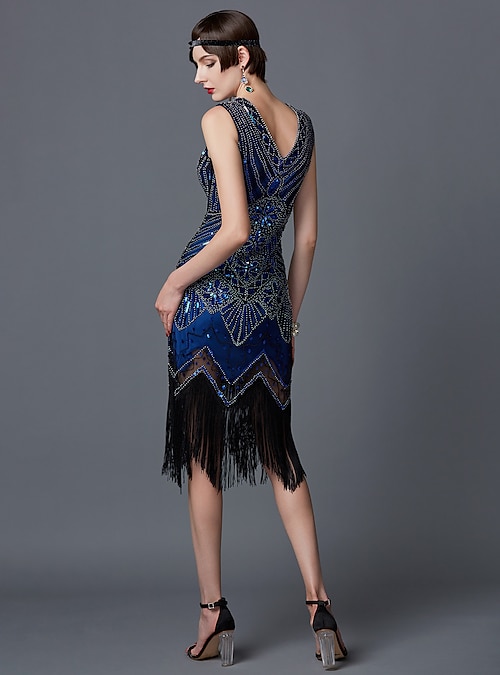 Modern 20s Style Beaded Flapper Dress - lg – Better Dresses Vintage