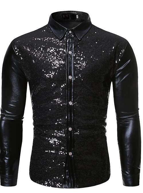 SHAPOP Camicia Uomo Manica Lunga Popeline