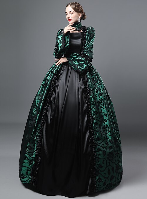 Women Dress Bell Sleeve Costume Ball Gowns Victorian Vintage Cosplay Gothic Hot 