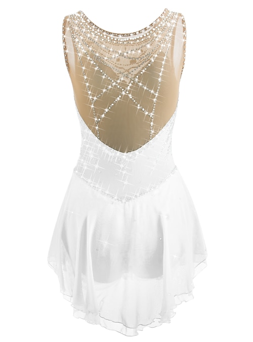 white lace ice skating dress Figure Skating Dress Women's Girls' Ice Skating Dress Yan pink Aegean Blue  White Patchwork Mesh Spandex Practice Competition Skating Wear Handmade  Jeweled Rhinestone Sleeveless Ice Skating Figure 2026