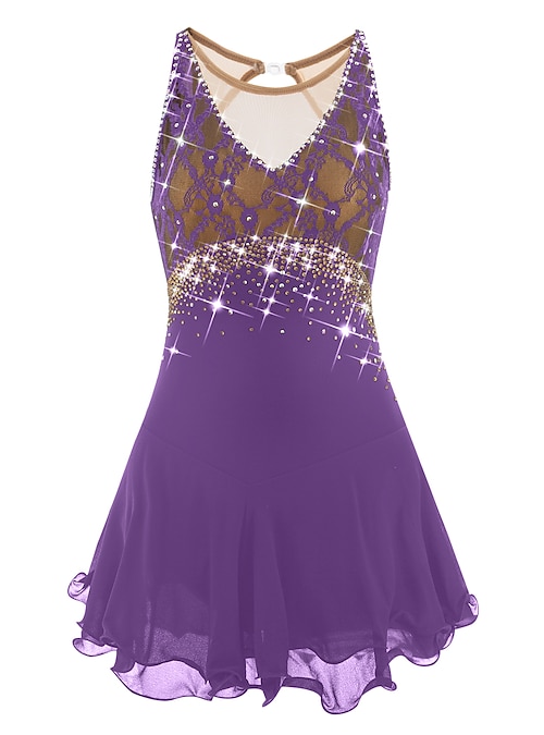 open lace back dress Amazon.com: Figure Skating Dress Purple-Black Gradient Gradient Mesh  Diamond Competition Performance : Clothing, Shoes & Jewelry main image 0