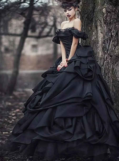 Caera Black Gothic Prom Dress by Sinister - Gothic Clothing