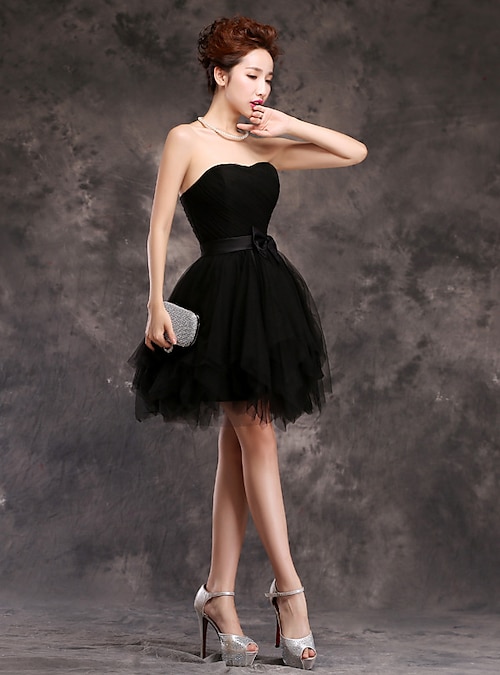 Black Strapless Dress Short 2024
