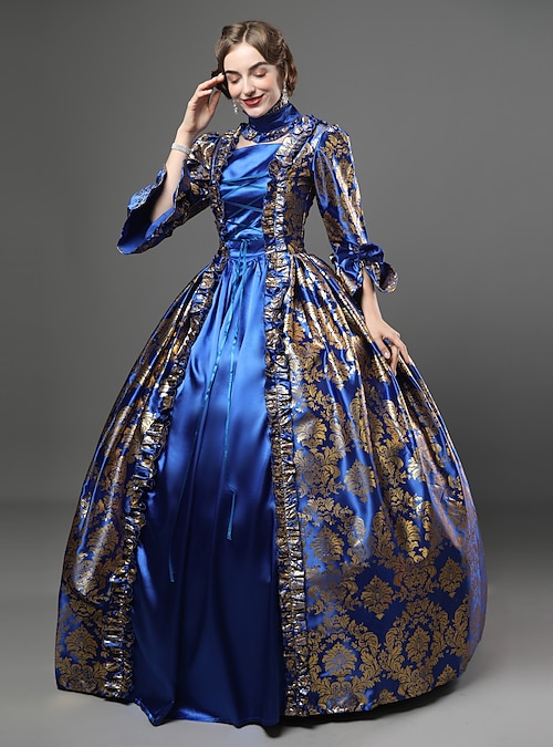 Rococó Victoriano Vestido Cóctel Longitud Larga Vestidos Ropa de