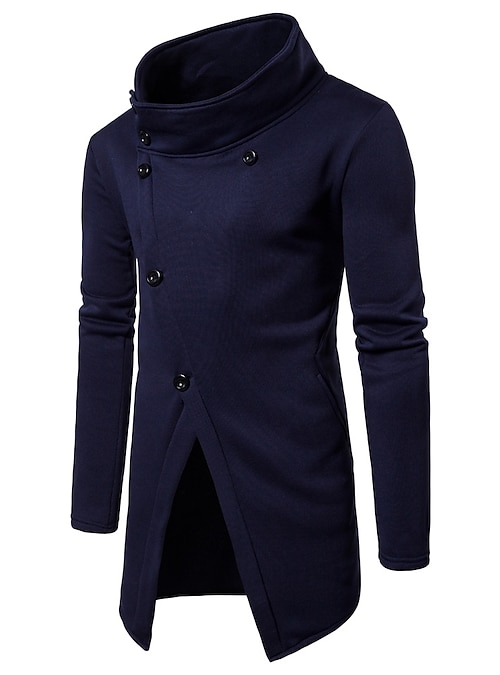 gabardina para hombre, jersey invierno, chaqueta larga, botón, abrigo xxl = us xl, gris) 2023 US $24.99