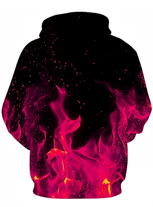 Men's Graphic Hellfire Flames Flame Hoodie Hoodies Sweatshirt