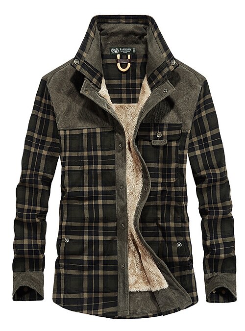 men's long sleeve sherpa lined shirt 