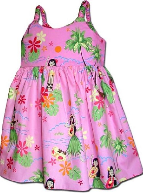 vestidos hawaianos para niñas pequeñas azul 7-8 130-3660 2023 - US $22.99