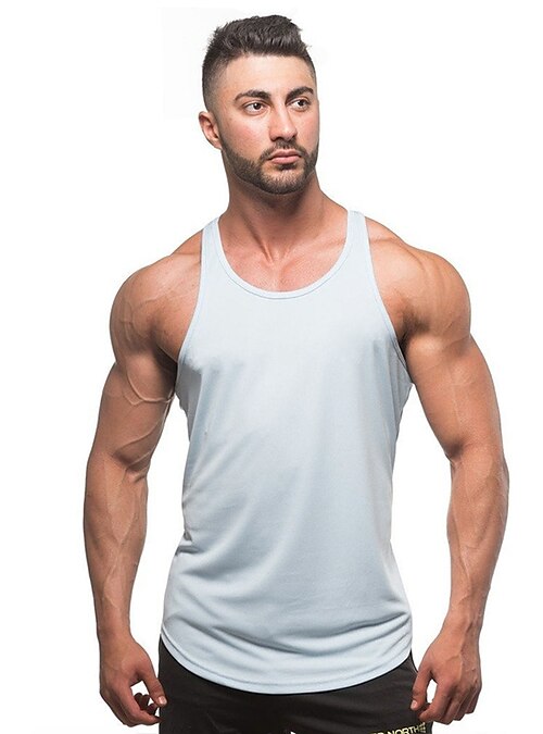 US Mens Sleeveless Tops Slim Fit Sport Vest Tank V-Neck Solid Cotton Tee A/5 