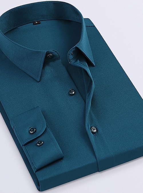 fall color men's dress shirts Mens Slim Fit Dress Shirt Mens Fall Dress Shirt Lapel Colored Patchwork  Long Sleeve Casual Shirt Mens Button Down Shirt Coffee M