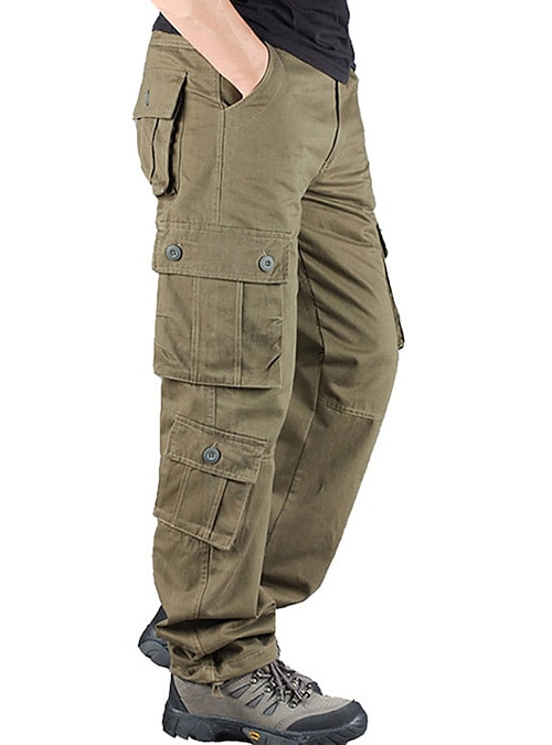 CRYYU Men Military Wild Multi Pockets Outdoor Cargo Jogger Pants Trousers 