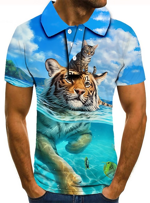 Men's Golf Shirt Tennis Shirt 3D Print 