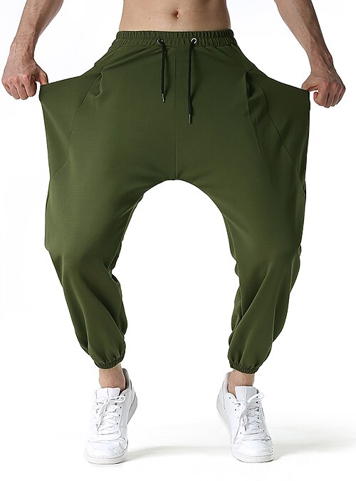 Hombre chino Pantalones Harén Corte Ancho Chinos Longitud total Pantalones  Casual Color sólido Media cintura Corte Ancho Ejercito verde Negro Azul  Marino S M L XL XXL 2022 - US $22.6