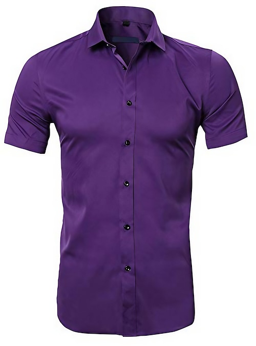 Elastic Formal Shirts Keaac Men Dress Shirts Short Sleeve Casual Button Down Shirts