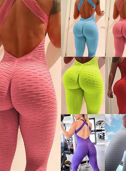 Women Plus Size Gym Jumpsuit Sexy Lift Butt Bodysuit Tight Romper - China  Jumpsuit and Romper price