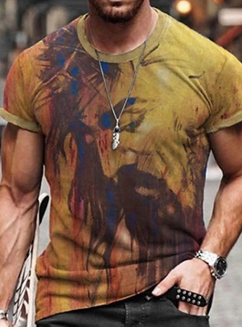 AXEPEAK T-shirt uomo con girocollo a manica corta, T-shirt base