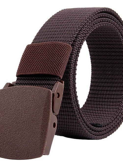 cinturón ancho para hombres uso diario de oficina / carrera como cinturón de imagen cinturones de hombre de color sólido hebillas de cinturón militar de lona cinturones automáticos de estilo atado