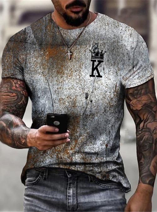  Letter Prined Crewneck Short Sleeve T Shirts for Men