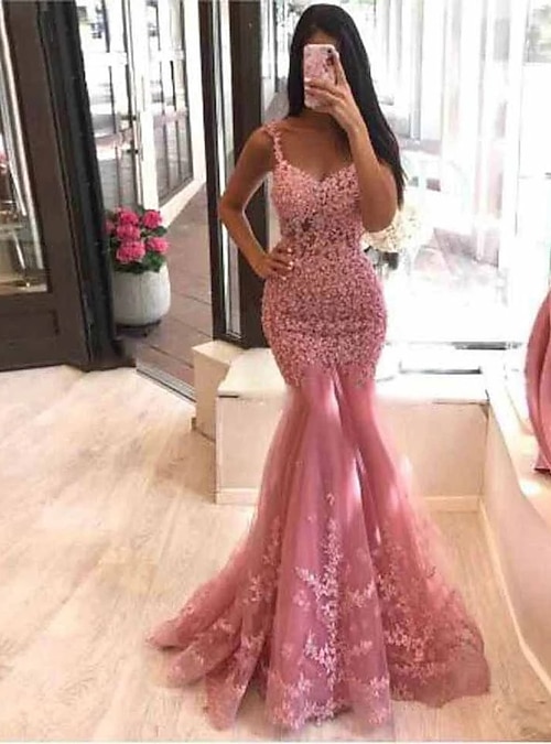 knee length dresses for ladies Mermaid Halter Sweep-Brush Train Lace Tulle Wedding Dress COCOMELODY CW3147, 45 Days / As Picture:Ivory/Sand / US22-UK24-EUR52